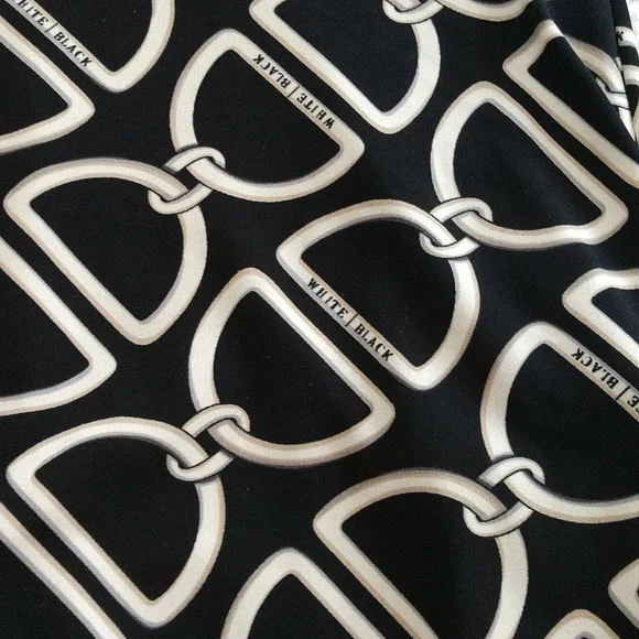 White House Black Market Chain Print Fit & Flare Off Shoulder Dress Size… - Picture 4 of 7